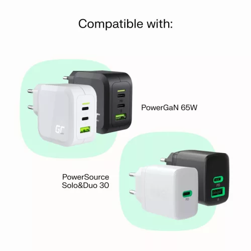 USB-C Kabel 1,2m 100W Green Cell PowerStream Schnellladung PD Leoparden Schwarz KABGC100PS120PB