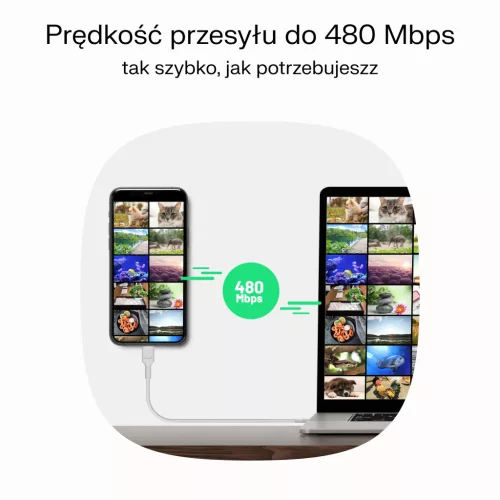USB-C kábel 1,2m 100W Greencell PowerFlex gyors töltés PD párduc fekete KABGC100PF120PB