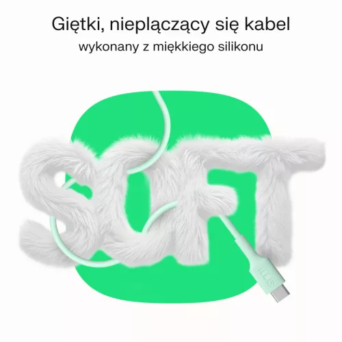 USB-C kábel 1,2m 100W Greencell PowerFlex gyors töltés PD párduc fekete KABGC100PF120PB