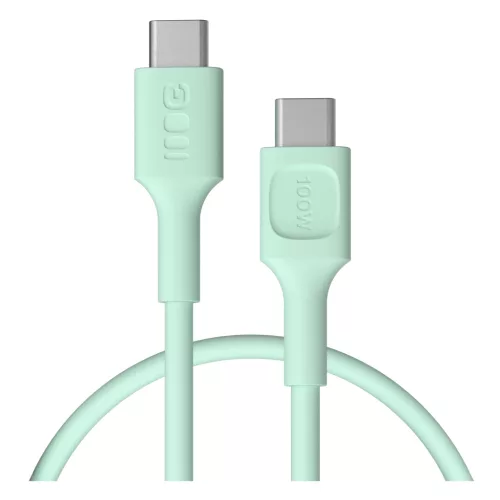 USB-C kábel 0,3m 100W Green Cell PowerFlex gyors töltés PD mentazöld KABGC100PF30MG