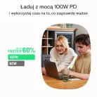 USB-C kábel 0,3m 100W Green Cell PowerFlex gyors töltés PD mentazöld KABGC100PF30MG