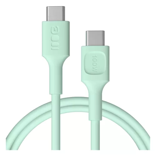 USB-C kábel 1,2m 100W Green Cell PowerFlex gyors töltés PD mentazöld KABGC100PF120MG