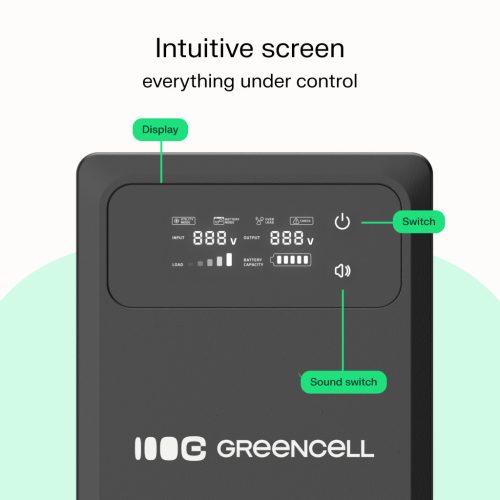 Green Cell 800VA AVR UPS (PowerCore 12 VDC, mit LCD-Display) UPSLPPC500
