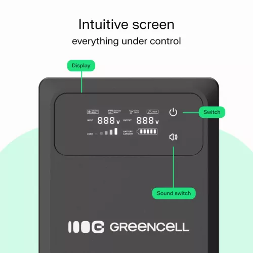 Green Cell 800VA AVR UPS (PowerCore 12 VDC, with LCD Display) UPSLPPC500
