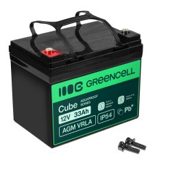   Green Cell AGM VRLA IP54 12V 33Ah wartungsfreier Akku für Rasenmäher, Roller, Boote und Rollstühle AGM12V33AH-J