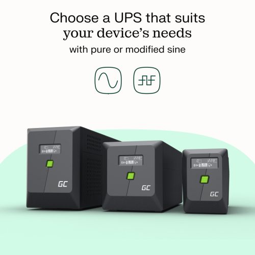 Green Cell 1500VA 1050W PowerProof uninterruptible power supply with LCD display UPSLP1050