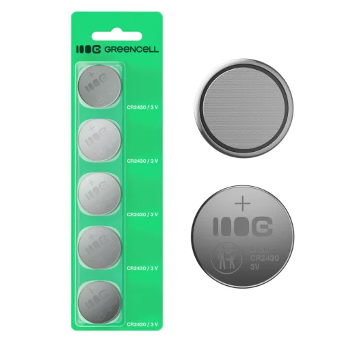 Green Cell 5x CR2430 3V 290mAh lithium button cell for keys, watches, remote controls, scales X5CR2430