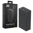 Green Cell PowerPlay 30 fekete powerbank 30000mAh 22,5W 4 port PBGC30B