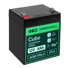 Greencell AGM VRLA 12V 5Ah maintenance-free battery for cash registers, toys, cameras 91x70x102mm AGM12V5AH-J
