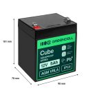 Greencell AGM VRLA 12V 5Ah maintenance-free battery for cash registers, toys, cameras 91x70x102mm AGM12V5AH-J