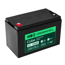   Greencell AGM VRLA 12V 100Ah karbantartásmentes akkumulátor UPS-hez, mérlegekhez, lakóautóhoz 332x175x220mm AGM12V100AH-H