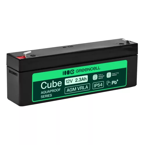 Greencell AGM VRLA 12V 2.5Ah maintenance-free battery for cash registers, toys, cameras 178x36x66mm AGM12V2-3AH-H