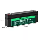 Greencell AGM VRLA 12V 2.5Ah maintenance-free battery for cash registers, toys, cameras 178x36x66mm AGM12V2-3AH-H