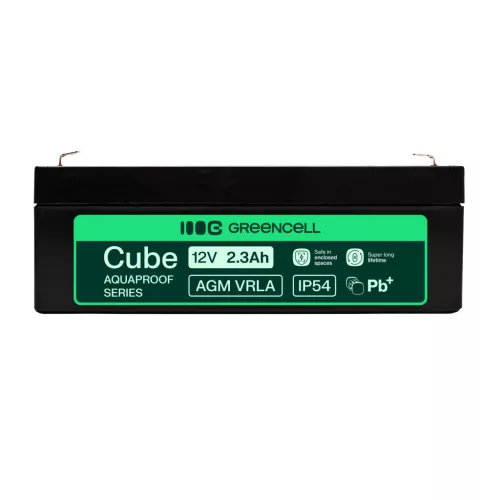 Greencell AGM VRLA 12V 2.5Ah maintenance-free battery for cash registers, toys, cameras 178x36x66mm AGM12V2-3AH-H