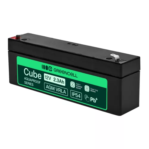 Greencell AGM VRLA 12V 2.5Ah maintenance-free battery for cash registers, toys, cameras 178x36x66mm AGM12V2-3AH-H