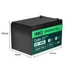 Greencell AGM VRLA 12V 12Ah karbantartásmentes akkumulátor kasszákhoz, játékokhoz, kamerákhoz 152x99x100mm AGM12V12AH-J