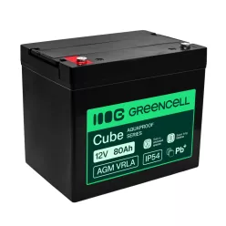   Greencell AGM VRLA 12V 80Ah wartungsfreier Akku für UPS, Waagen, Wohnmobile 260x168x216mm AGM12V80AH-H