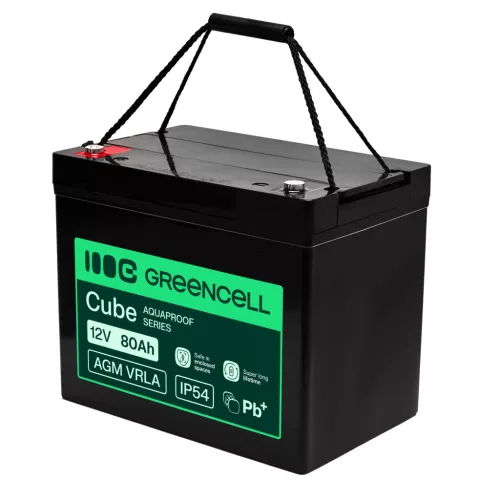 Greencell AGM VRLA 12V 80Ah wartungsfreier Akku für UPS, Waagen, Wohnmobile 260x168x216mm AGM12V80AH-H