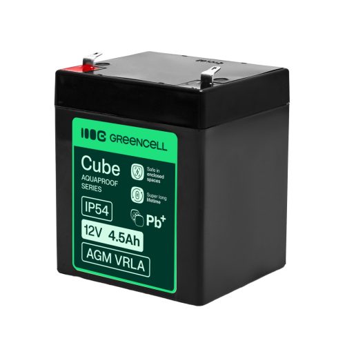 Greencell AGM VRLA 12V 4.5Ah maintenance-free battery for cash registers, toys, cameras 90x70x106mm AGM12V4-5AH-H