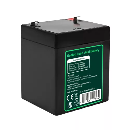 Greencell AGM VRLA 12V 4.5Ah maintenance-free battery for cash registers, toys, cameras 90x70x106mm AGM12V4-5AH-H