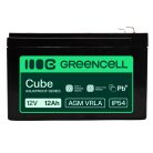 Greencell AGM VRLA 12V 12Ah wartungsfreier Akku für Kassen, Spielzeuge, Kameras 151x98.5x95mm AGM12V12AH-H
