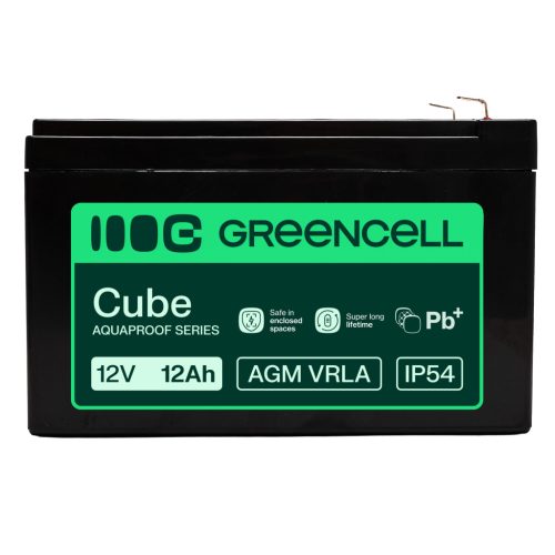 Greencell AGM VRLA 12V 12Ah wartungsfreier Akku für Kassen, Spielzeuge, Kameras 151x98.5x95mm AGM12V12AH-H