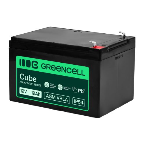 Greencell AGM VRLA 12V 12Ah wartungsfreier Akku für Kassen, Spielzeuge, Kameras 151x98.5x95mm AGM12V12AH-H
