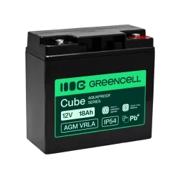   Greencell AGM VRLA 12V 18Ah wartungsfreier Akku für Kassen, Spielzeuge, Kameras 181x77x167mm AGM12V18AH-H