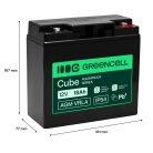 Greencell AGM VRLA 12V 18Ah karbantartásmentes akkumulátor kasszákhoz, játékokhoz, kamerákhoz 181x77x167mm AGM12V18AH-H