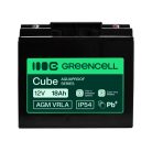 Greencell AGM VRLA 12V 18Ah karbantartásmentes akkumulátor kasszákhoz, játékokhoz, kamerákhoz 181x77x167mm AGM12V18AH-H