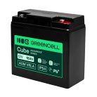 Greencell AGM VRLA 12V 18Ah karbantartásmentes akkumulátor kasszákhoz, játékokhoz, kamerákhoz 181x77x167mm AGM12V18AH-H