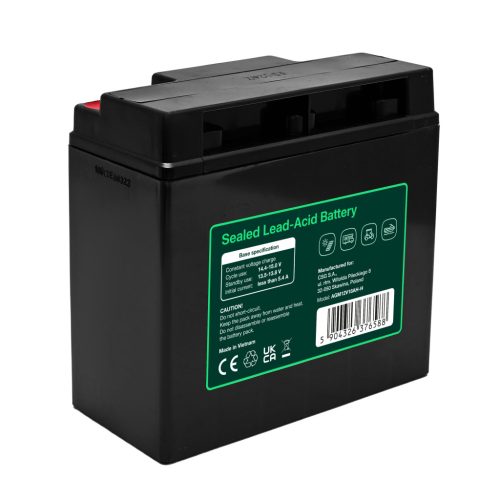 Greencell AGM VRLA 12V 18Ah karbantartásmentes akkumulátor kasszákhoz, játékokhoz, kamerákhoz 181x77x167mm AGM12V18AH-H