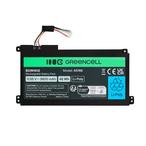 Greencell akkumulátor Asus C31N1912 / B31N1912 3HWPP VivoBook 14: E410MA, L410MA, E410KA, E510MA AS166