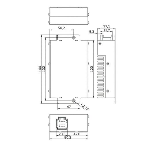 DC/DC Voltage Converter IVT 24 V/2 x 12 V, 18 A