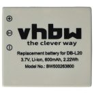 VHBW Sanyo DB-L20A, DB-L20, DB-L20AEX akkumulátor - 550 mAh, 3,6 V, Li-Ion