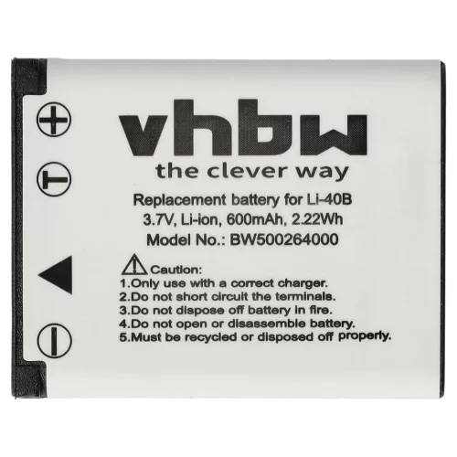 VHBW Akkumulátor BenQ DLI216-hoz - 500 mAh, 3,6 V, Li-Ion 500298700