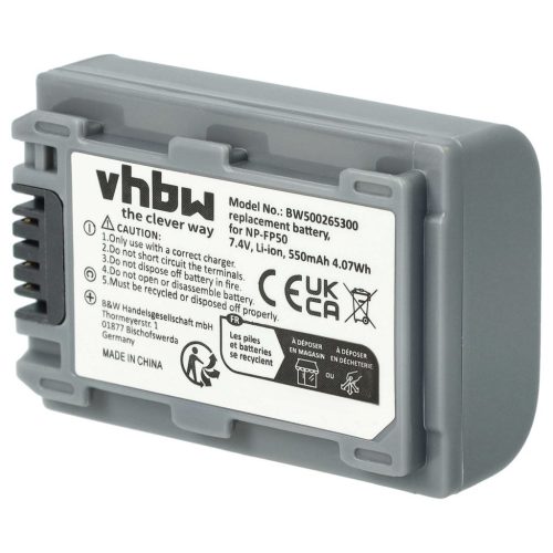 Videokamera Akku Sony NP-FP50, NP-FP30, NP-FP60, NP-FP51, NP-FP70 - 600 mAh 7,2 V Li-Ion