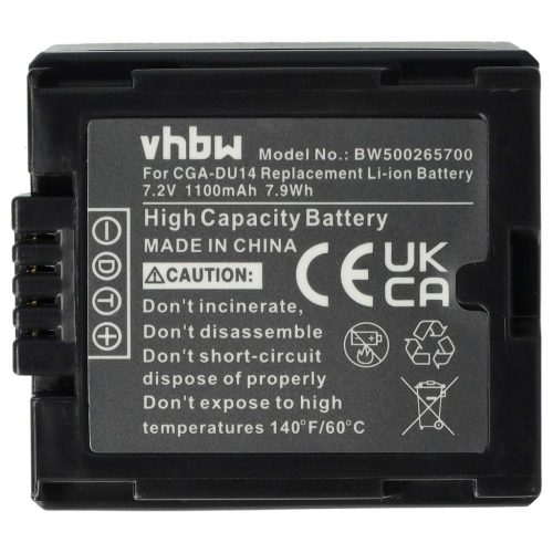 VHBW Hitachi DZ-BP14s, DZ-BP07s, DZ-BP21s akkumulátor - 1100mAh, 7.2V, Li-Ion