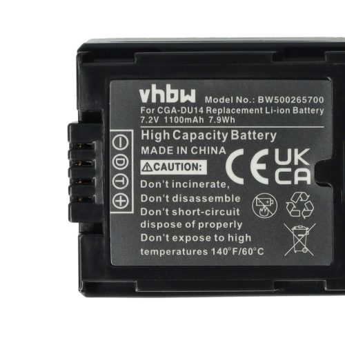 VHBW Hitachi DZ-BP14s, DZ-BP07s, DZ-BP21s akkumulátor - 1100mAh, 7.2V, Li-Ion