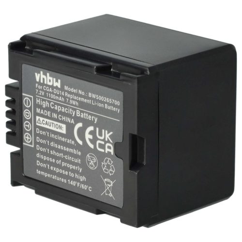 VHBW Hitachi DZ-BP14s, DZ-BP07s, DZ-BP21s akkumulátor - 1100mAh, 7.2V, Li-Ion