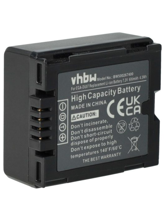 Videokamera akkumulátor Hitachi DZ-BP07s, DZ-BP14s, DZ-BP21s - 600 mAh 7,2 V Li-Ion