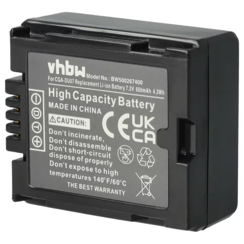 Videokamera akkumulátor Hitachi DZ-BP07s, DZ-BP14s, DZ-BP21s - 600 mAh 7,2 V Li-Ion