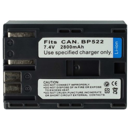 Videokamera Akku Canon BP-535, BP-511, BP-522, BP-512, BP-514 - 2800 mAh 7,2 V Li-Ion