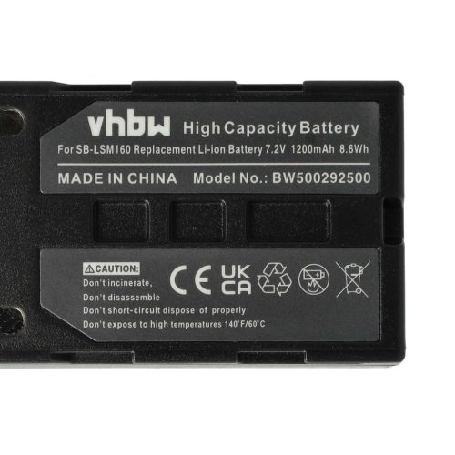 Video camera battery for Samsung SB-LSM80, SB-LSM320, SB-LSM160 - 1200 mAh 7.2 V Li-Ion