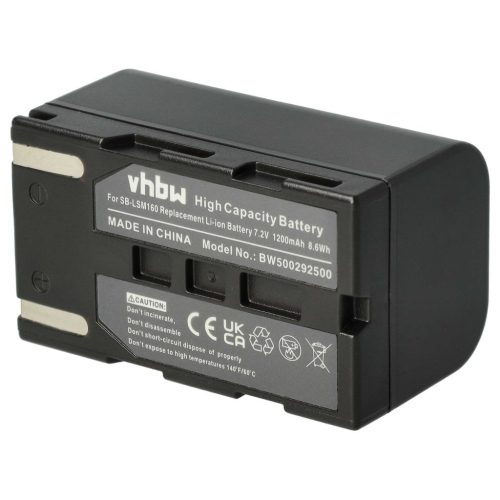 Video camera battery for Samsung SB-LSM80, SB-LSM320, SB-LSM160 - 1200 mAh 7.2 V Li-Ion