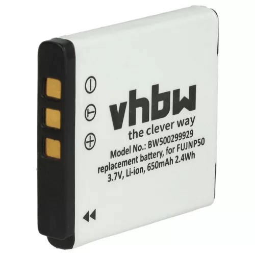 VHBW Fuji / Fujifilm NP-50, NP-50A Battery - 650 mAh, 3.6 V, Li-Ion