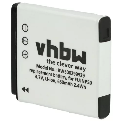VHBW Fuji / Fujifilm NP-50, NP-50A Battery - 650 mAh, 3.6 V, Li-Ion