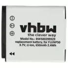 VHBW Fuji / Fujifilm NP-50, NP-50A Battery - 650 mAh, 3.6 V, Li-Ion