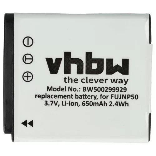 VHBW Fuji / Fujifilm NP-50, NP-50A Battery - 650 mAh, 3.6 V, Li-Ion