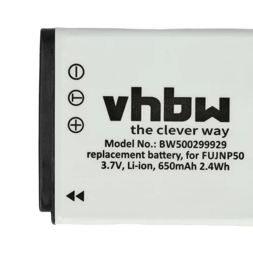 VHBW Fuji / Fujifilm NP-50, NP-50A Battery - 650 mAh, 3.6 V, Li-Ion